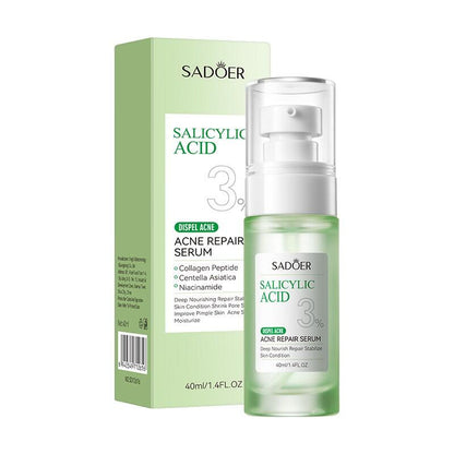 Sérum Reparador para el Acné con Ácido Salicílico 40ml SADOER – Purifica, Desinflama y Regenera la Piel con Tendencia Acneica
